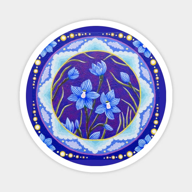 Skyblue Sun Orchid Magnet by SoozieWray